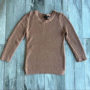 Ann Taylor Petite Open Knit Crochet Sweater